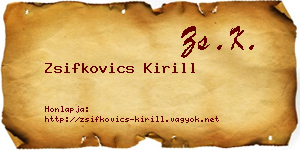 Zsifkovics Kirill névjegykártya